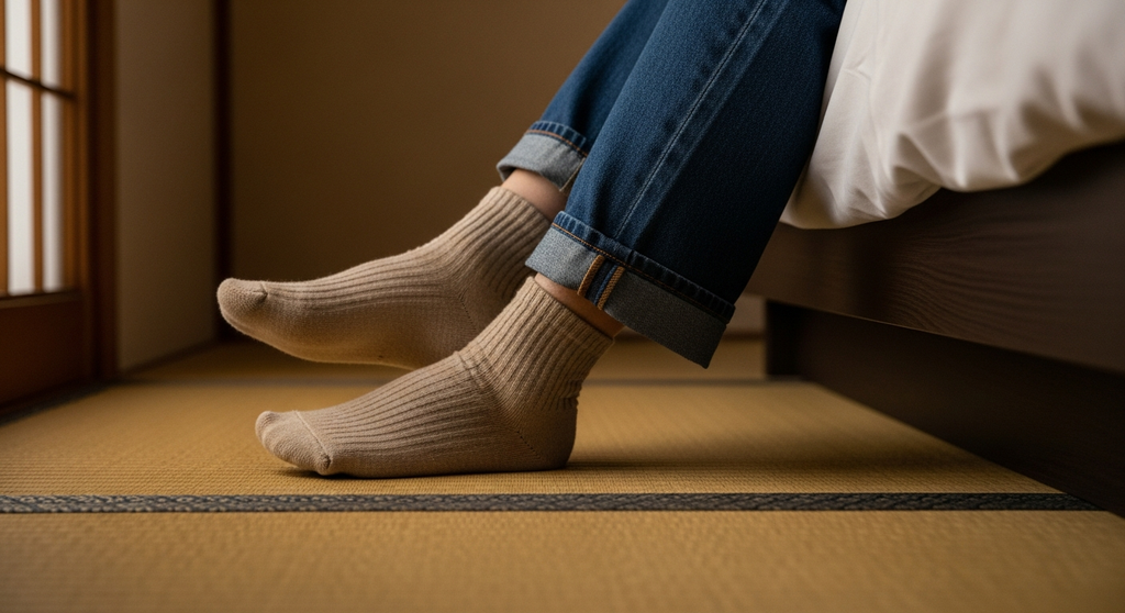 ベッドサイドでのオープントゥソックスの使用イメージ
